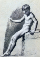 Копия картины "seated nude figure" художника "прюдон пьер поль"