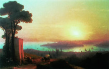 Репродукция картины "вид константинополя с чамлича" художника "айвазовский иван"