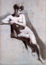 Картина "female nude leaning" художника "прюдон пьер поль"