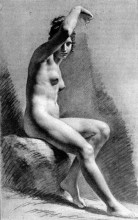 Картина "female nude raising her arm" художника "прюдон пьер поль"