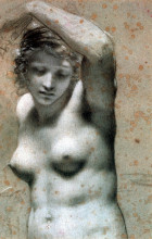 Картина "female nude raising her arm" художника "прюдон пьер поль"