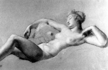 Репродукция картины "female nude reclining" художника "прюдон пьер поль"