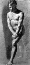 Репродукция картины "male nude grasping his wrists" художника "прюдон пьер поль"