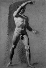 Репродукция картины "male nude pointing" художника "прюдон пьер поль"