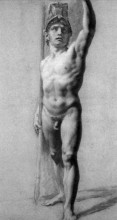 Репродукция картины "male nude raising his arm" художника "прюдон пьер поль"