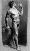 Копия картины "male nude turning" художника "прюдон пьер поль"