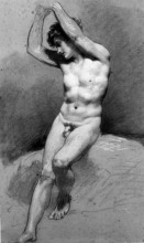 Репродукция картины "seated male nude" художника "прюдон пьер поль"