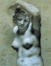 Картина "bust of female nude" художника "прюдон пьер поль"