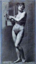 Копия картины "female nude - poetry" художника "прюдон пьер поль"