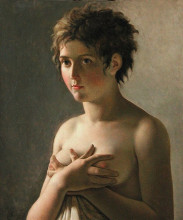 Репродукция картины "portrait of a young girl" художника "пьер-нарцисс герен"
