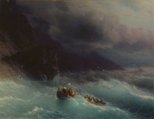 Репродукция картины "кораблекрушение в черном море" художника "айвазовский иван"