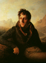 Копия картины "portrait of chateaubriand backdrop of mountain scenery" художника "пьер-нарцисс герен"
