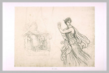 Репродукция картины "study the figure of hermione and sketches of the figure of pyrrhus" художника "пьер-нарцисс герен"