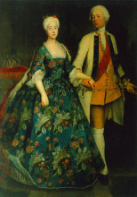 Репродукция картины "princess sophie dorothea marie with her ​​husband, frederick william, margrave of brandenburg schwedt" художника "пэн антуан"