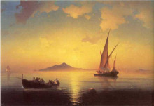 Копия картины "неаполитанский залив" художника "айвазовский иван"