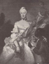 Картина "henriette karoline von pfalz zweibr&#252;cken, landgrave of hesse darmstadt, with the moor" художника "пэн антуан"
