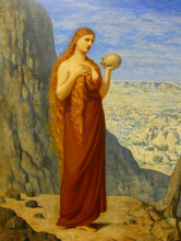 Репродукция картины "mary magdalene in the desert" художника "пюви де шаванн пьер"