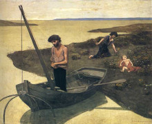 Репродукция картины "the poor fisherman" художника "пюви де шаванн пьер"