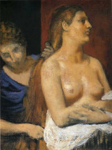Репродукция картины "a maid combing a woman&#39;s hair" художника "пюви де шаванн пьер"