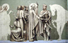 Репродукция картины "fresco for the decoration of the pantheon: saints" художника "пюви де шаванн пьер"