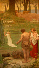 Картина "st. genevieve as a child in prayer" художника "пюви де шаванн пьер"