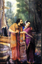 Копия картины "arjuna and subhadra" художника "рави варма"