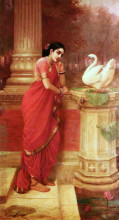 Картина "hamsa damayanti" художника "рави варма"