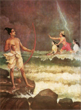 Картина "sri rama vanquishing the sea" художника "рави варма"