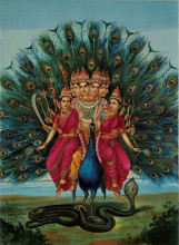 Репродукция картины "sri shanmukaha subramania swami" художника "рави варма"