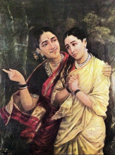 Копия картины "simhika and sairandri" художника "рави варма"