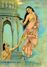 Картина "urvashi and pururavas" художника "рави варма"