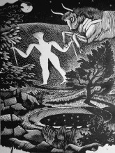 Репродукция картины "may, woodcut of the long man of wilmington" художника "равилиус эрик"