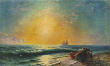 Копия картины "восход солнца" художника "айвазовский иван"