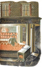 Репродукция картины "high street. baker and confectioner" художника "равилиус эрик"