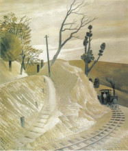Картина "steam train rounding a bend" художника "равилиус эрик"