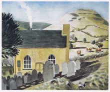 Копия картины "duke of herefords knob &amp; baptist chapel at capel-y-ffin" художника "равилиус эрик"