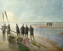 Копия картины "dangerous work at low tide" художника "равилиус эрик"