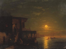 Копия картины "лунная ночь на море" художника "айвазовский иван"