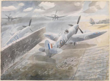 Репродукция картины "spitfires at sawbridgeworth, herts 1942" художника "равилиус эрик"