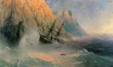 Копия картины "кораблекрушение" художника "айвазовский иван"