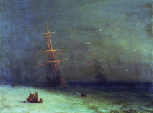 Копия картины "кораблекрушение в северном море" художника "айвазовский иван"