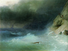 Картина "буря у скалистых берегов" художника "айвазовский иван"