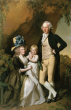 Копия картины "portrait of richard arkwright junior with his wife mary and daughter anne" художника "райт джозеф"