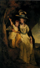 Картина "susannah hurt with her daughter mary anne" художника "райт джозеф"