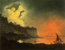 Картина "vesuvius from posillipo" художника "райт джозеф"