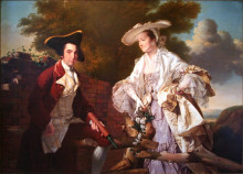 Копия картины "peter perez burdett and his first wife hannah" художника "райт джозеф"