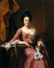 Копия картины "portrait of a lady with her lacework" художника "райт джозеф"