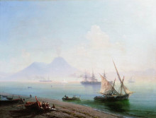 Репродукция картины "берег неаполя. вид везувия" художника "айвазовский иван"