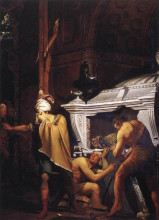 Репродукция картины "miravan breaking open the tomb of his ancestors" художника "райт джозеф"