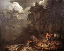 Копия картины "the earthstopper on the banks of the derwent" художника "райт джозеф"
